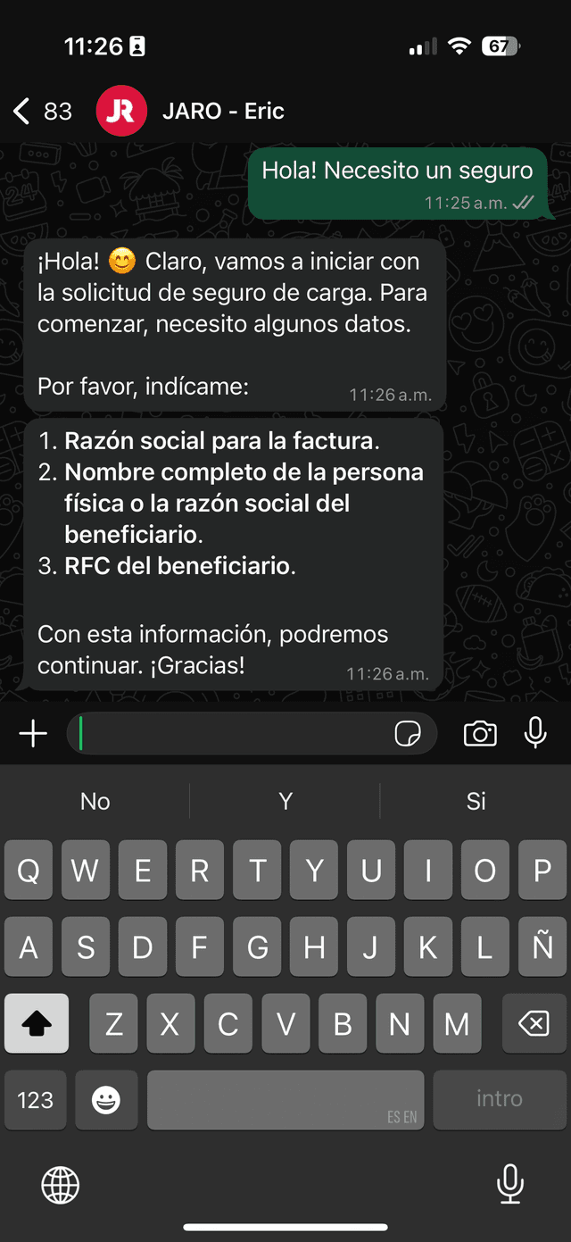Conversación de WhatsApp